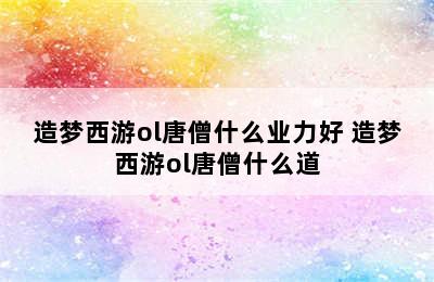 造梦西游ol唐僧什么业力好 造梦西游ol唐僧什么道